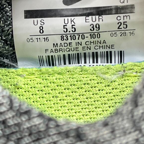 Nike Free RN Shoes Womens Size 8 Oreo Gray Running Comfort Walking Gym Sneakers - Picture 8 of 8